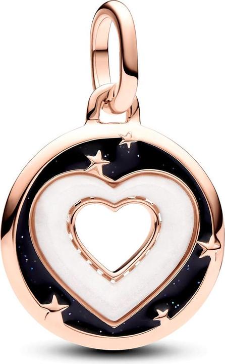 Pandora ME Herzen Medaillon Charm (Metall, rosevergoldet, Emaille)