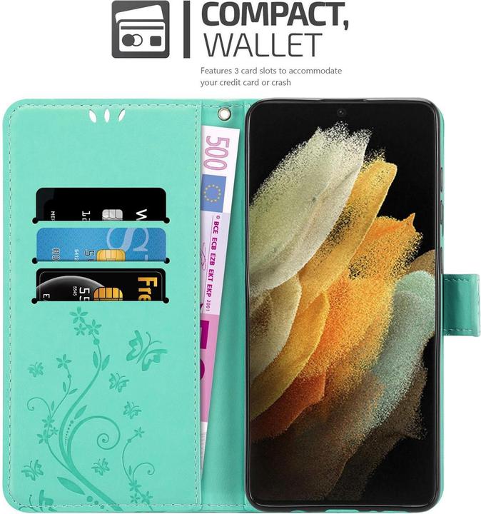 Actual product image Cadorabo Flower Book cover (Samsung Galaxy S21 Ultra)