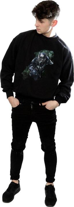 Immagine prodotto Felpa in cotone con silhouette selvaggia di Black Panther (M)