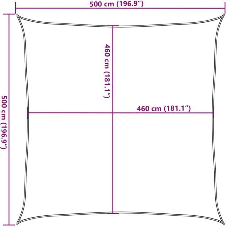 Immagine prodotto VidaXL Sonnensegel farbe 100% Polyester Oxford (5 x 5 m)