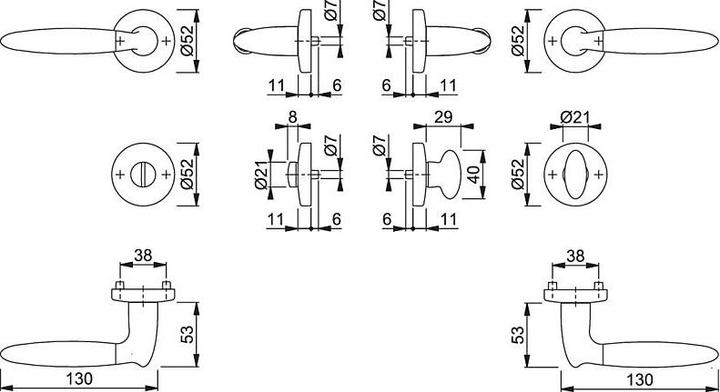 Produktbild Hoppe Athinai M156/19KV/19KVS Bad-Garnitur WC (Türgriff)