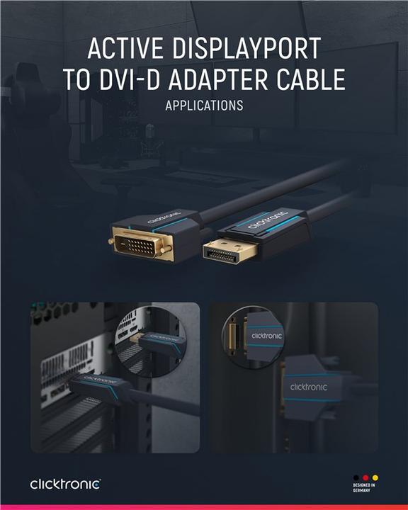 Produktbild clicktronic DisplayPort — DVI (3 m, DVI, DisplayPort)