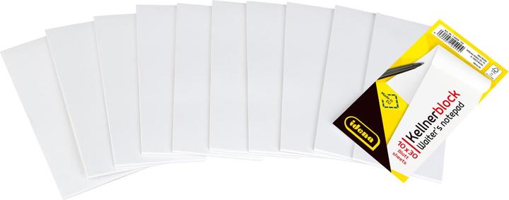 Image du produit Idena Bloc de serveur 10 pièces 7x15cm vierge FSC-Mix (Blanc)