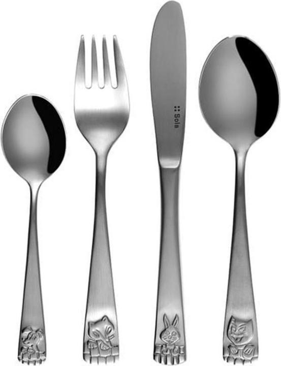 Sola Set di posate per bambini Lusol 755 Elite 4 pezzi, argento
