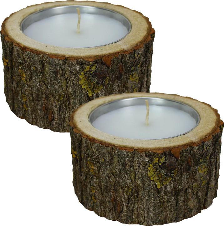 Produktbild Natura Punto Windlicht aus Holz, 2er-Set (2 x)