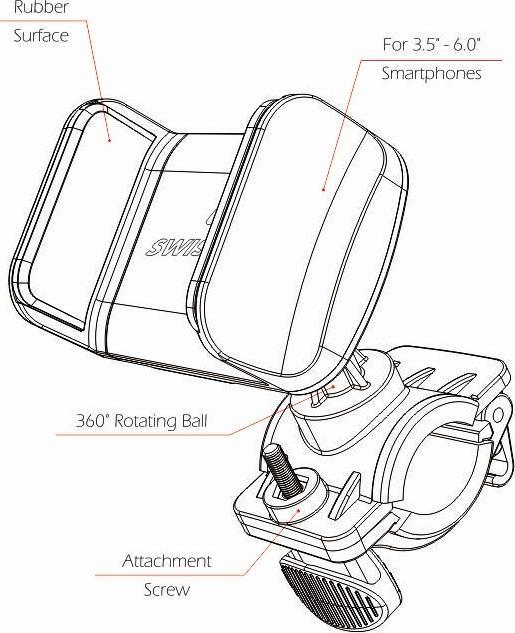 Actual product image Swissten Bike mount S-GRIP BCCL1