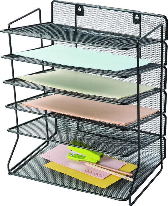 Produktbild Q-Connect Sorter für Office Set, Metall, 6 Einlegeböden, schwarz (A4)