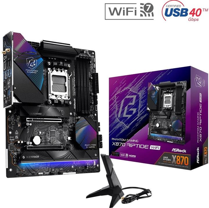 Actual product image AsRock Phantom Gaming X870 Riptide WiFi (AM5, AMD X870, ATX)