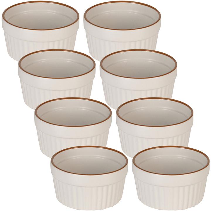 Produktbild Excellent Houseware 8er-Set Souffléförmchen, je 200 ml, beige