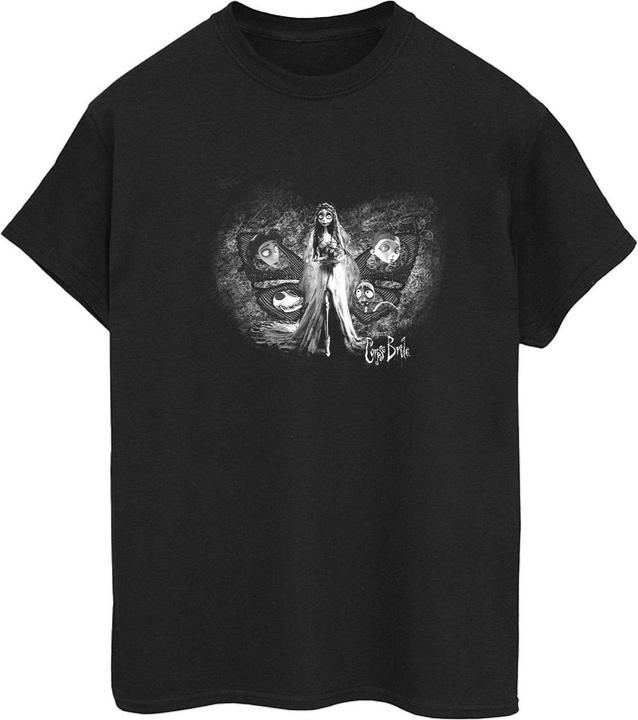 Actual product image Corpse Bride Womens/Ladies Emily Butterfly Cotton Boyfriend T-Shirt (5XL)