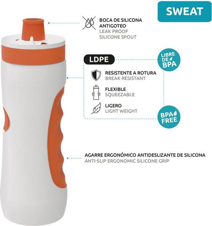 Actual product image Quokka Sweat - Butelka bidon sportowy 680 ml (Aqua Violet) (0.68 l)