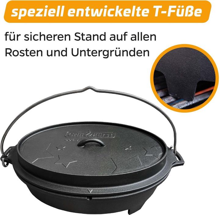 Immagine prodotto Grillfürst Forno olandese BBQ Edition DO 6,5 piatto/ovale per Weber Spirit, Weber Genesis, Broil King Si
