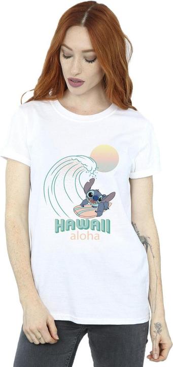 Actual product image Disney Womens/Ladies Lilo And Stitch Hawaii Cotton Boyfriend T-Shirt (XL)