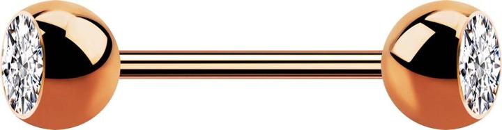 Produktbild Star Piercing Micro Barbell rosegold mit zwei Kugeln Kristall silber (Chirurgenstahl 316L, ohne Messing)