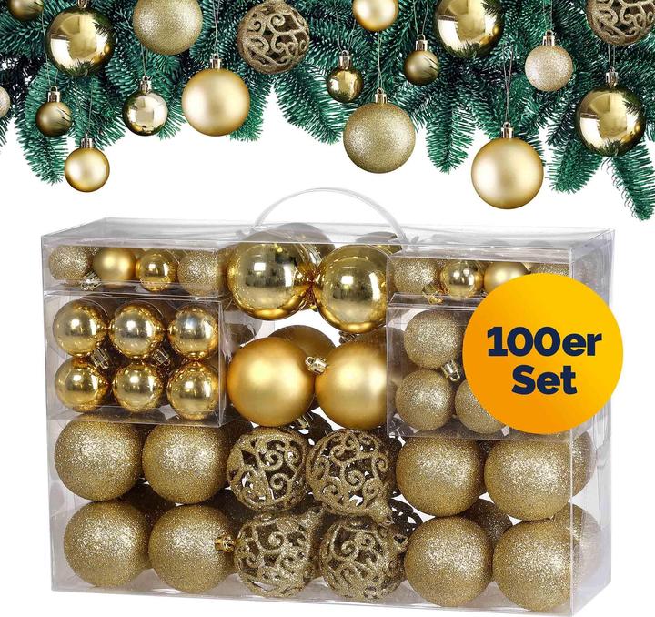 Produktbild Deuba Weihnachtsbaumkugeln (100 -teilig)