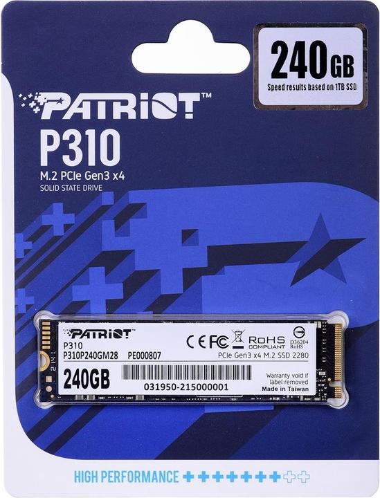 Actual product image Patriot P310 SSD 240 GB (240 GB, M.2 2280)