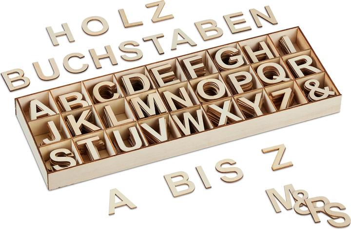 Actual product image Relaxdays 324-piece wooden letter set