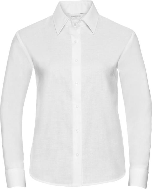 Russell Collection Easy Care Oxford Bluse Langarm