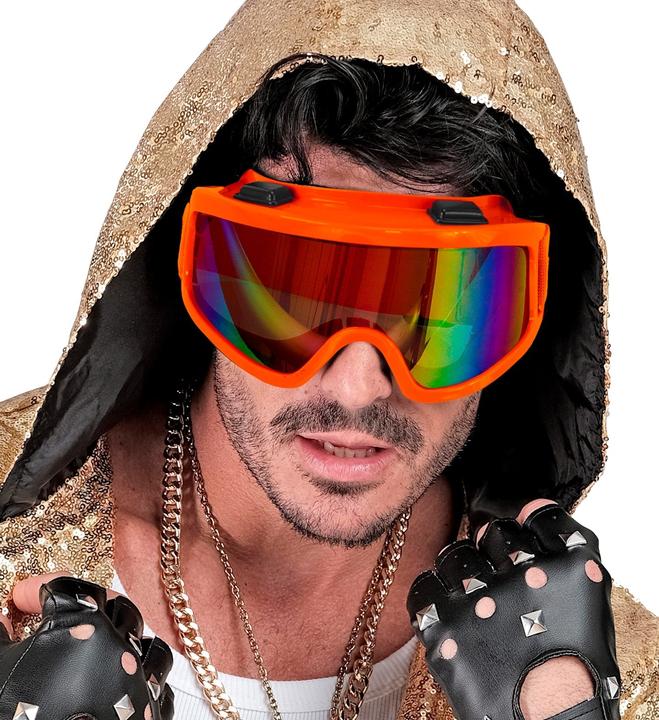 Image du produit Widmann Lunettes de ski néon orange années 80