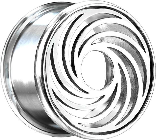 Star Piercing Flared Tunnel mit Wirbel (ohne Messing, Chirurgenstahl 316L)