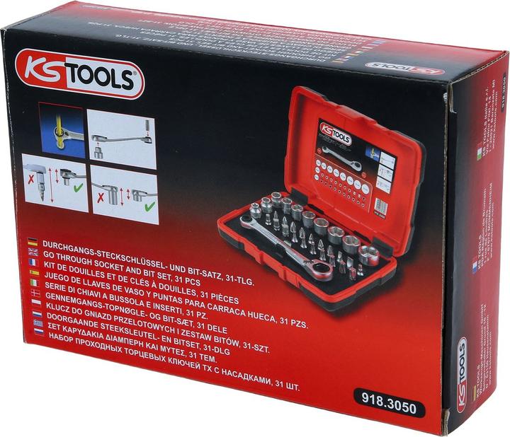 Actual product image KS Tools 1/4" + 11 mm Durchgangs-Steckschlüssel- und Bit-Satz (11 mm)