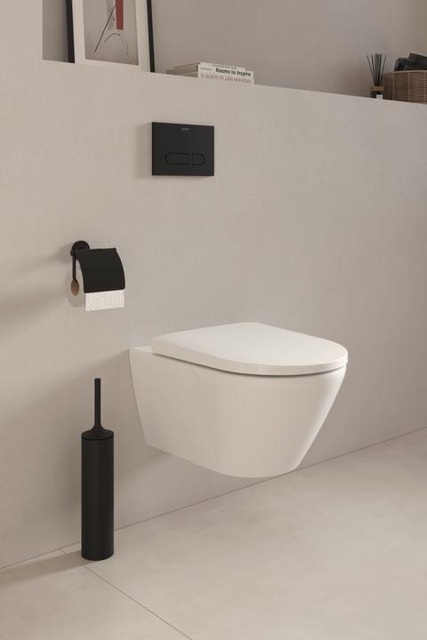 Actual product image Duravit Paper roll holder STARCK T with lid black matt