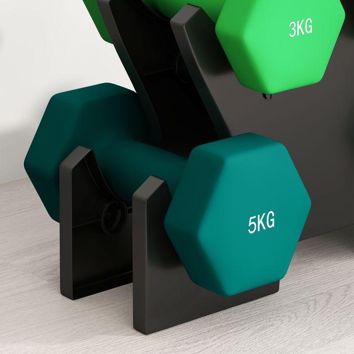 Image du produit Swisshandel24 Hanteln 6 Kurzhanteln mit Hantelständer, 2 x 1kg, 2 x 3kg, 2 x 5kg für Fitness (2 x 5 kg, 2 x 1 kg, 2 x 3 kg)