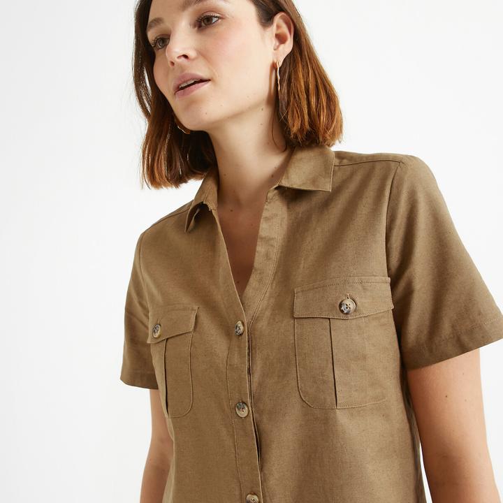 Actual product image Anne Weyburn Half-length dress made from half linen (38)