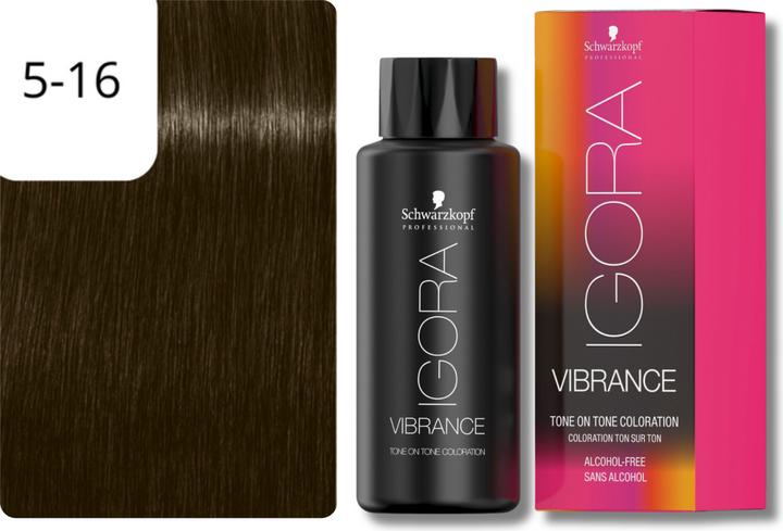 Produktbild Schwarzkopf Professional Igora Vibrance - 5-16 Hellbraun Cendré Schoko (Grau, Braun)