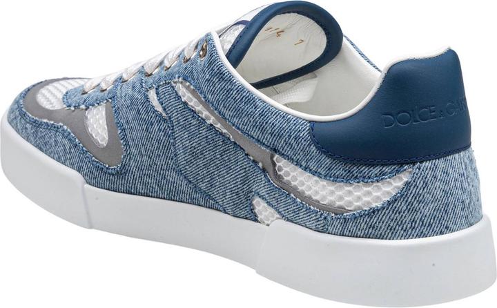 Produktbild Dolce & Gabbana portofino strobel light sneakers in technical mesh denime white and jeans (41)