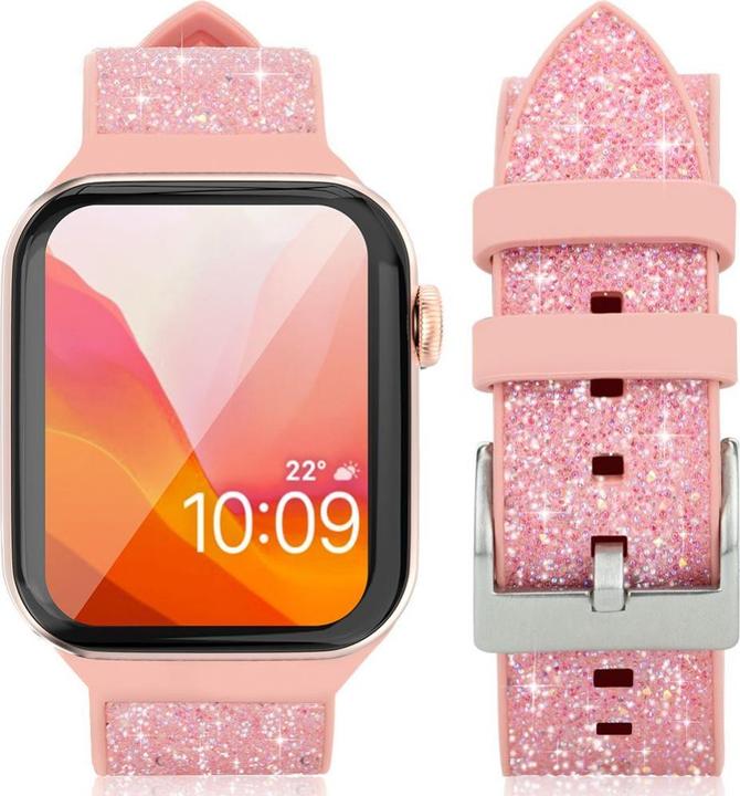 Image du produit Kingxbar Série Glitter Watch Band (38 mm, 40 mm, Silicone, Apple Watch Series 1, Apple Watch Series 2, Apple Watch Series 3, Apple Watch Series 4, Apple Watch Series 5, Apple Watch Series 6, Apple Watch SE)