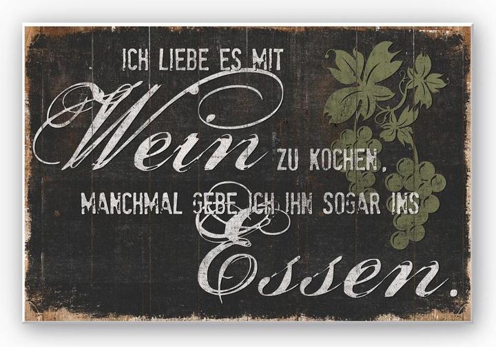 Immagine prodotto Trenddeko Amo cucinare con il vino (30 x 20 cm)