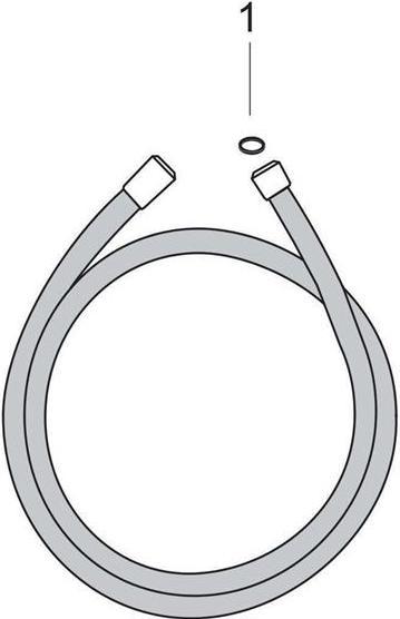 Actual product image hansgrohe AXOR 1250mm shower hose brushed nickel (160 cm)