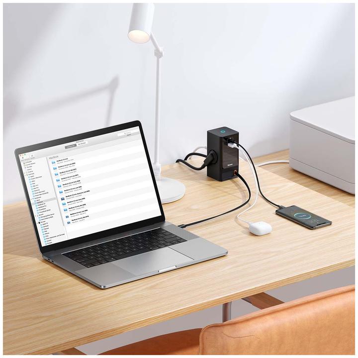 Productafbeelding Baseus Wandoplader / powerstrip PowerCombo (zwart) (65 W)