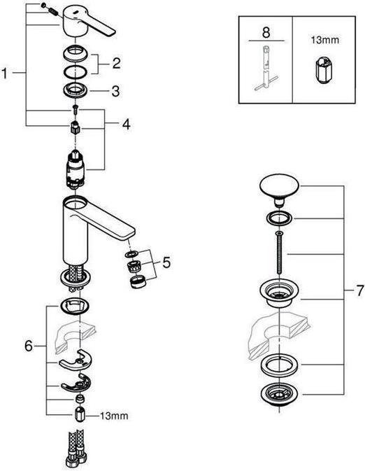 Produktbild Grohe Einhand-Waschtischbatterie LINEARE 1/2Zoll XS-Size supersteel