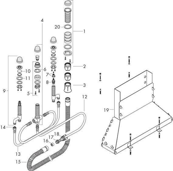 Produktbild hansgrohe HG Grundkörper DN 15, für 4-Loch Wannenrandarmatur