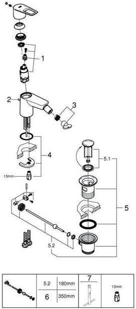 Image du produit Grohe Mitigeur monocommande pour bidet BAULOOP 1/2 pouce chromé