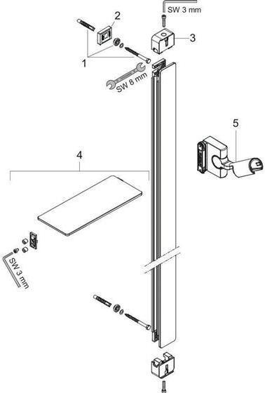 Produktbild hansgrohe HG Brausestange RAINDANCE Unica' E 150cm schwarz/chrom