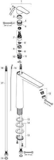 Image du produit hansgrohe HG EH-WT-MI TALIS E 240 avec vidage G 1 1/4pouce noir mat