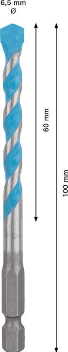 Actual product image Bosch Professional Zubehör Expert HEX-9 MultiConstruction drill, 6.5 x 60 x100 mm (6.5 millimetres)
