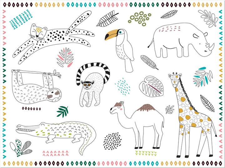 Folat Colouring table sets Wild Animals 6pcs. (6 x, 40 x 30 cm)