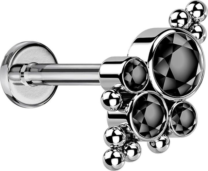 Produktbild Star Piercing Ohrring vergoldet Anhänger Ketten mit Kugel und Cone (Titan G23ohne Messing, Chirurgenstahl 316Lohne Messing)