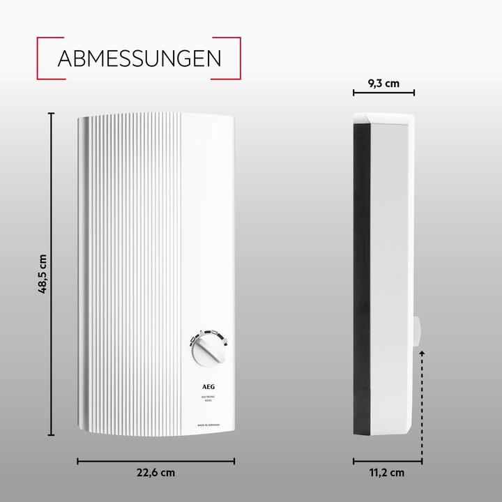 Produktbild AEG Haustechnik DDLE Basis 27 kW Elektronischer Durchlauferhitzer, Temperaturwahl durch Anwendungssymbole