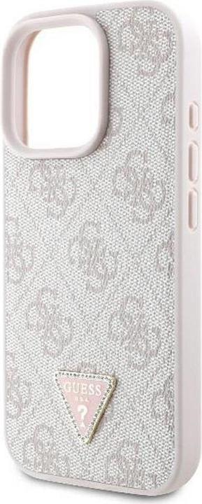 Actual product image Guess GUHCP16XP4TDPP iPhone 16 Pro Max 6.1" różowy/pink hardcase Leather 4G Triangle Strass MagSafe (Apple iPhone 16 Pro Max)