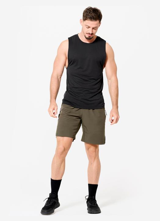 Actual product image Domyos Men's Crew Neck Slim-Fit Breathable Cross Training Tank Top - Black (XL)