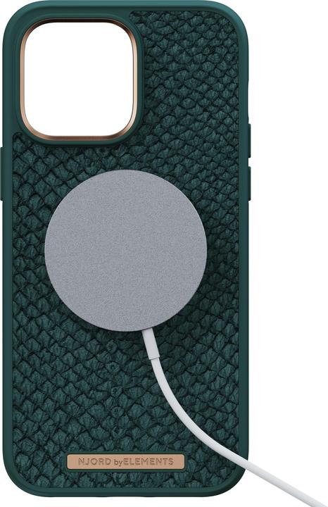 Produktbild Njord Hard-Cover Salm.Leather Magsafe Case green (Apple iPhone 14 Pro Max)