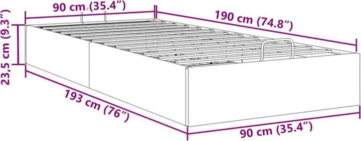Image du produit VidaXL Ottoman-lit sans matelas Noir 90x190 cm velours (90 x 190 cm)