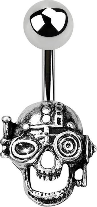 Produktbild Star Piercing Banane silber Steampunk Schädel (Messing, Chirurgenstahl 316L)