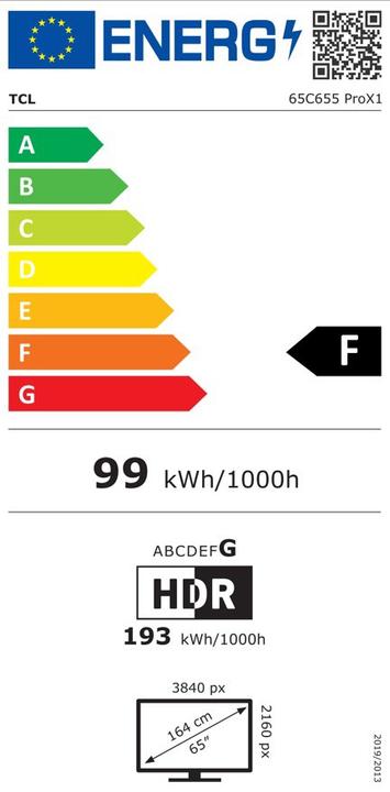 Energy Label TCL 65C655 Pro (65", QLED, 4K, 2024)