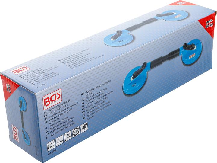Produktbild BGS Gummi-Doppelsauger ABS mit flexiblen Köpfen Ø 120 mm 390 mm (60 kg)